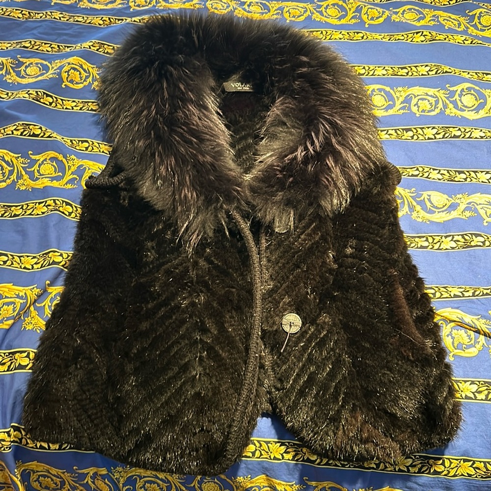 Mink Vest with Fox fur Color (all natural fur)